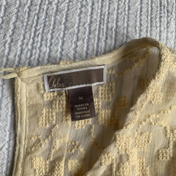 Chelsea 28 Embroidered Tank Top Cream Sheer Lace Sleeveless - Picture 2 of 3